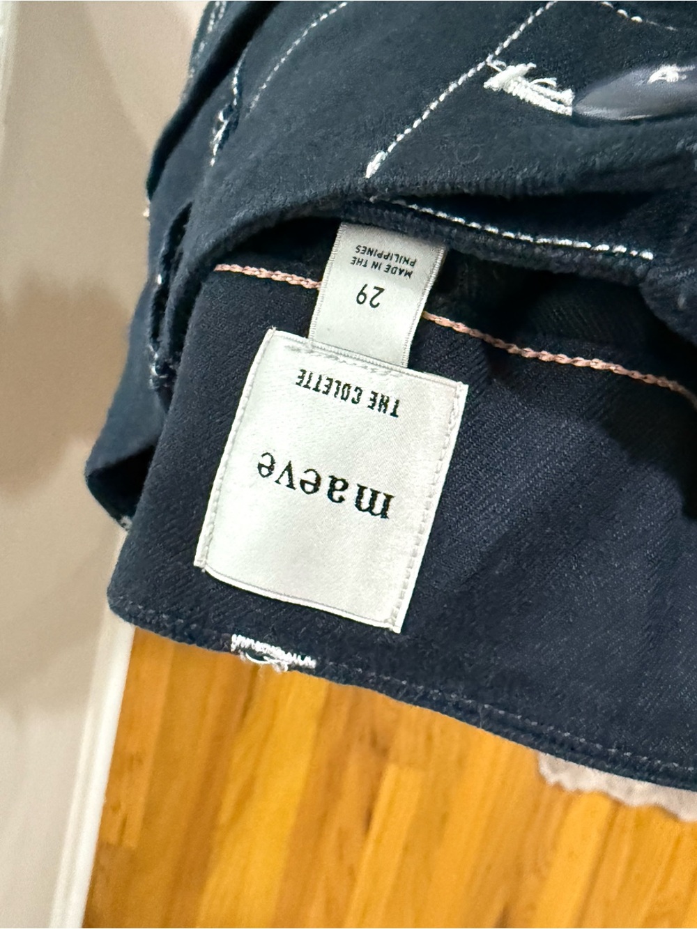Anthropologie Maeve The Colette Navy Linen Blend Wide Leg Pants Size 29 - Picture 4 of 6